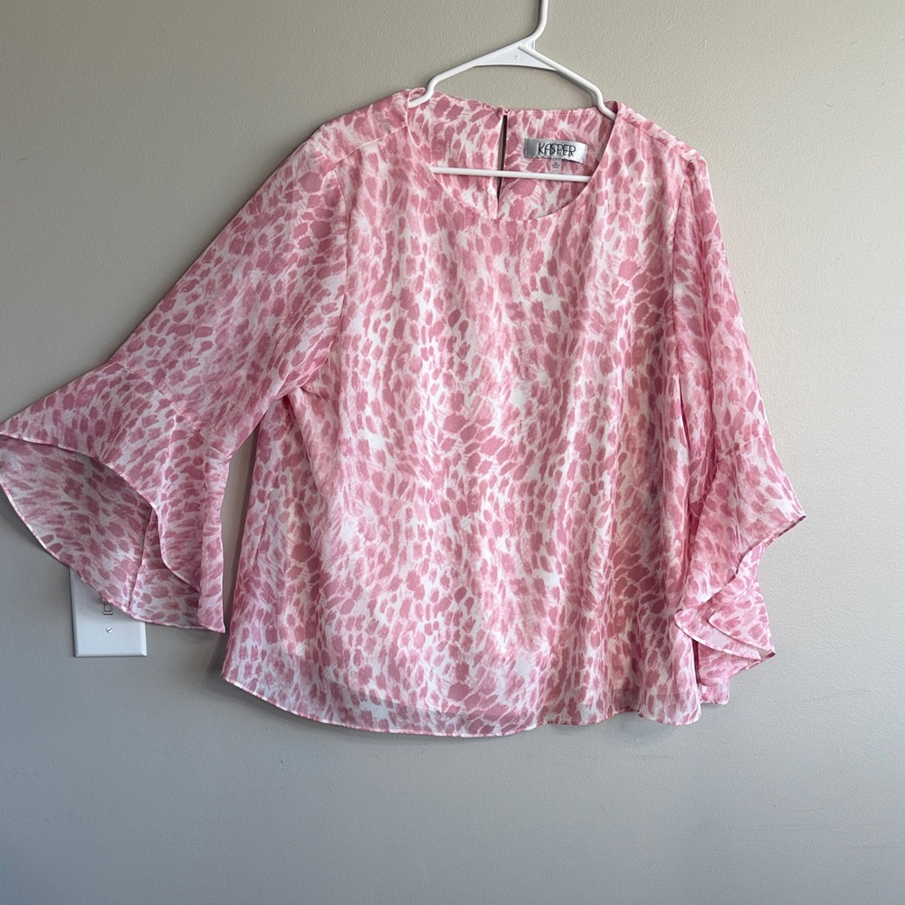 Kasper Pink Abstract Blouse
